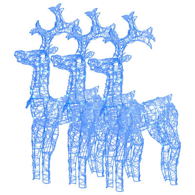 vidaXL Reindeer Christmas Decorations 3 pcs 60x16x100 cm Acrylic