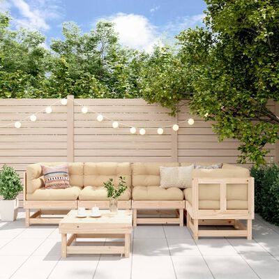 vidaXL 6 Piece Garden Lounge Set with Cushions Solid Wood