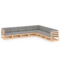 vidaXL 8 Piece Garden Lounge Set with Cushions Solid Pinewood