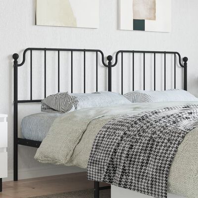 vidaXL Metal Headboard Black 180 cm