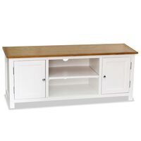 vidaXL TV Cabinet 120x35x48 cm Solid Oak Wood