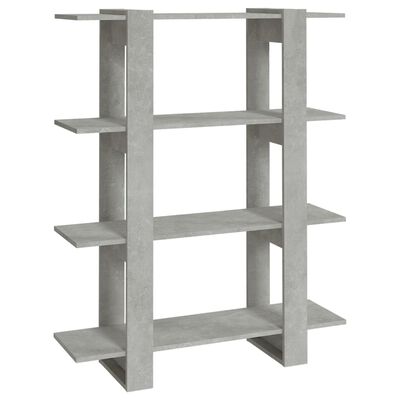 vidaXL Book Cabinet/Room Divider Concrete Grey 100x30x123.5 cm