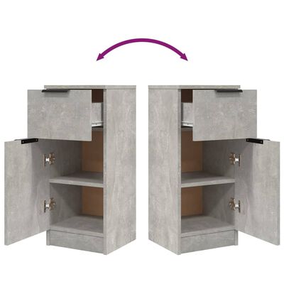 vidaXL Sideboards 2 pcs Concrete Grey 30x30x70 cm Engineered Wood