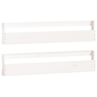 vidaXL Wall-mounted Shoe Racks 2 pcs White 110x9x23 cm Solid Wood Pine