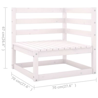 vidaXL 11 Piece Garden Lounge Set White Solid Pinewood