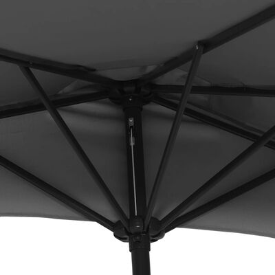 vidaXL Garden Parasol with Aluminium Pole Anthracite 300x155 cm Half