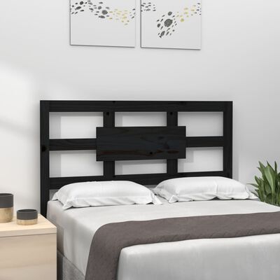 vidaXL Bed Headboard Black 95.5x4x100 cm Solid Wood Pine