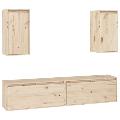 vidaXL TV Cabinets 4 pcs Solid Wood Pine