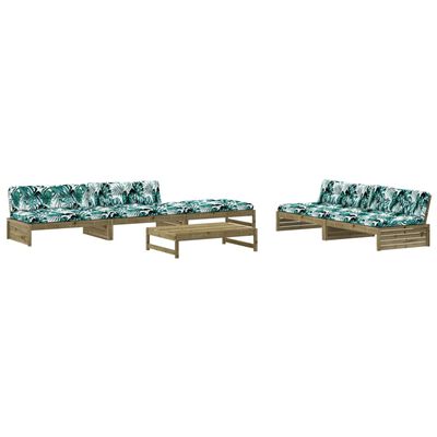 vidaXL 6 Piece Garden Lounge Set with Cushions Impregnated Wood Pine