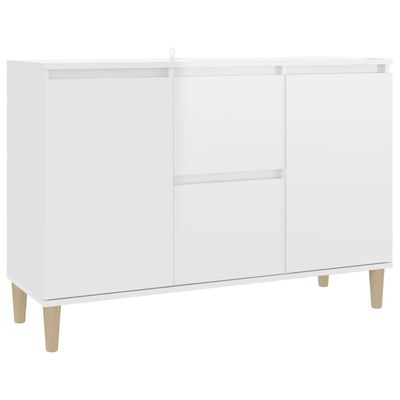 vidaXL Sideboard High Gloss White 101x35x70 cm Engineered Wood