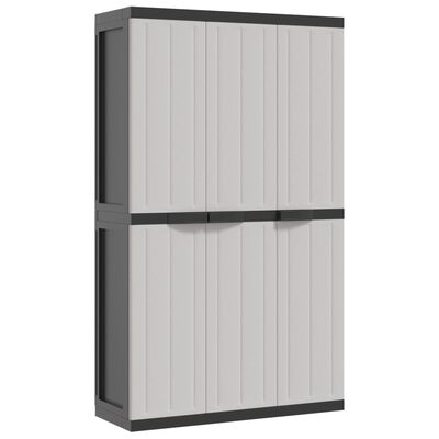 vidaXL Outdoor Storage Cabinet Grey and Black 97x37x165 cm PP