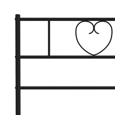 vidaXL Metal Bed Frame without Mattress with Footboard Black 135x190 cm Double