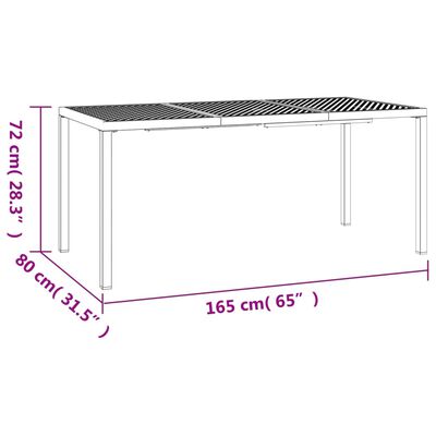 vidaXL Garden Table Anthracite 165x80x72 cm Steel