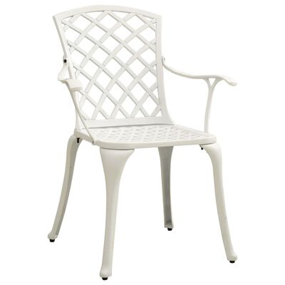 vidaXL 5 Piece Bistro Set Cast Aluminium White