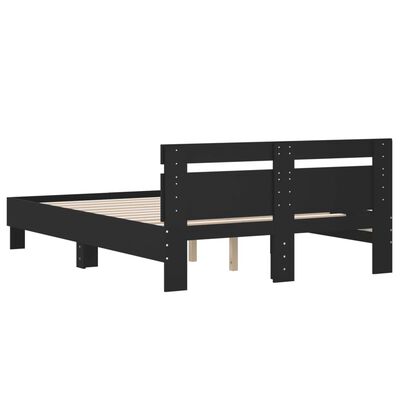 vidaXL Bed Frame without Mattress Black 135x190 cm Double