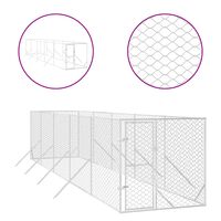 vidaXL Outdoor Dog Kennel Silver 2x10x2 m Galvanised Steel