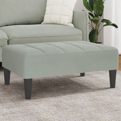 vidaXL Footstool Light Grey 77x55x31 cm Velvet