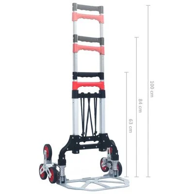 vidaXL Foldable Stair Transport Trolley 70 kg Aluminium Sliver