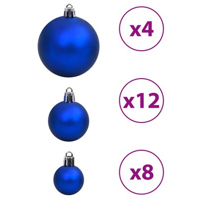 vidaXL Christmas Baubles 100 pcs Blue and Silver 3 / 4 / 6 cm