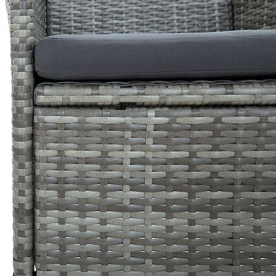 vidaXL 5 Piece Outdoor Dining Set with Cushions Poly Rattan Grey