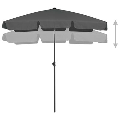 vidaXL Beach Parasol Anthracite 180x120 cm