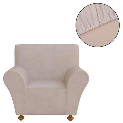 vidaXL Stretch Couch Slipcover Beige Polyester Jersey