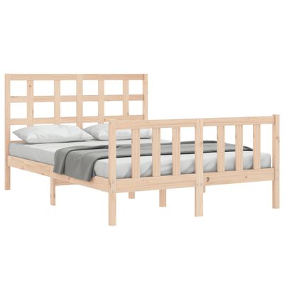 vidaXL Bed Frame without Mattress Double Solid Wood Pine