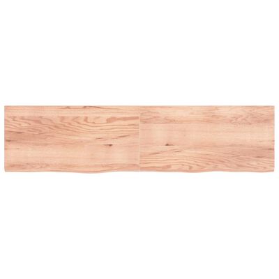 vidaXL Bathroom Countertop Light Brown 200x50x(2-4)cm Treated Solid Wood