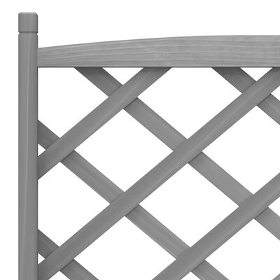 vidaXL Planter with Trellis and Wheels Grey Solid Wood Fir