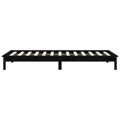 vidaXL Bed Frame without Mattress Black Single Solid Wood