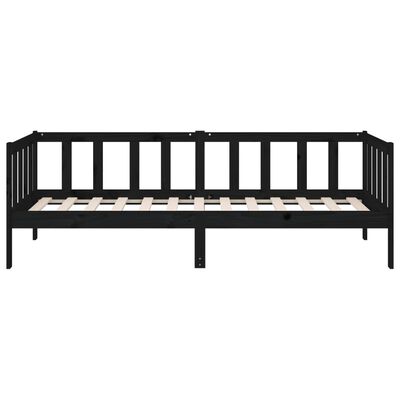 vidaXL Day Bed without Mattress Black 90x190 cm Single Solid Wood Pine