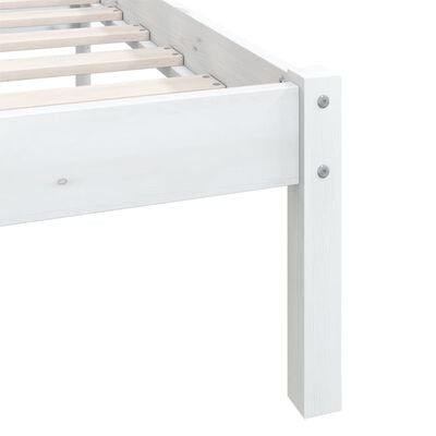 vidaXL Bed Frame without Mattress White Solid Wood Pine King Size