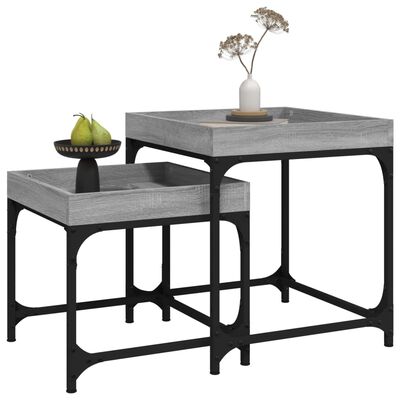 vidaXL Side Tables 2 pcs Grey Sonoma Engineered Wood