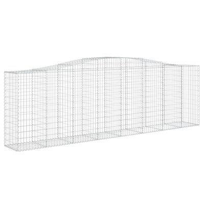 vidaXL Arched Gabion Basket 400x50x120/140 cm Galvanised Iron