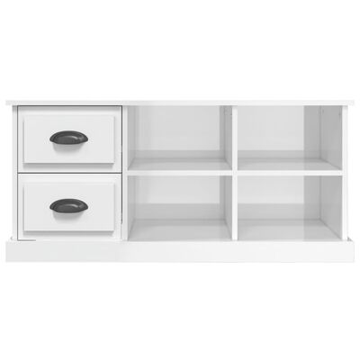 vidaXL TV Cabinet High Gloss White 102x35.5x47.5 cm Engineered Wood