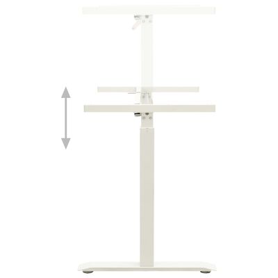 vidaXL Manual Height Adjustable Standing Desk Frame Hand Crank White