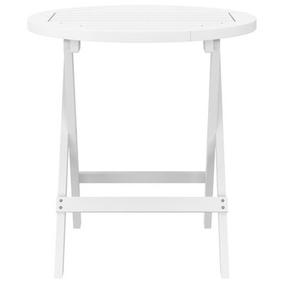 vidaXL Folding Garden Table White Ø 46 cm Solid Wood Acacia