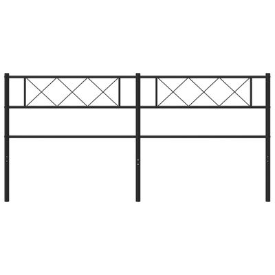 vidaXL Metal Headboard Black 180 cm