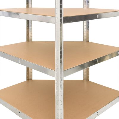 vidaXL 5-Layer Shelves 5 pcs Silver Steel&Engineered Wood