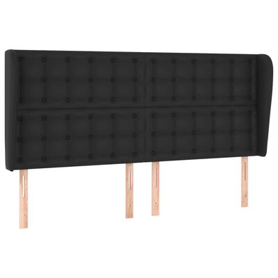 vidaXL Headboard with Ears Black 163 cm Faux Leather