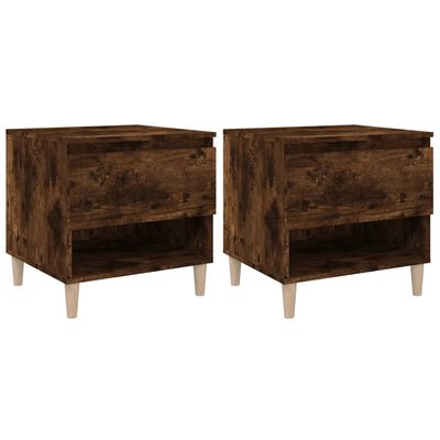 vidaXL Bedside Tables 2 pcs Smoked Oak 50x46x50 Engineered Wood