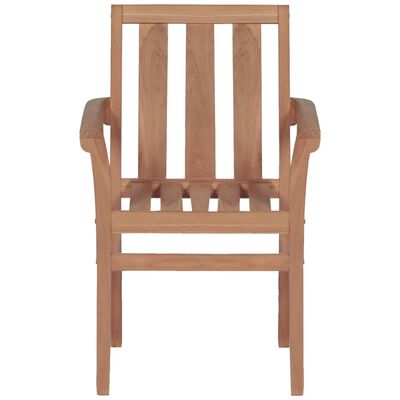 vidaXL Stacking Garden Chairs 2 pcs Solid Teak Wood