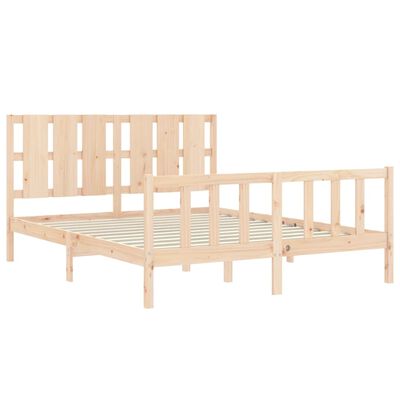 vidaXL Bed Frame without Mattress King Size Solid Wood Pine