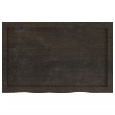 vidaXL Wall Shelf Dark Brown 80x50x(2-6) cm Treated Solid Wood Oak