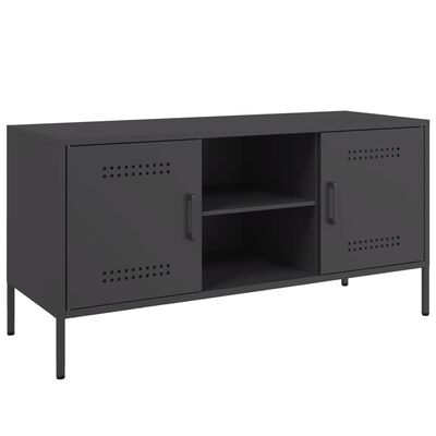 vidaXL TV Cabinet Black 100.5x39x50.5 cm Steel