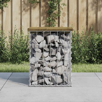 vidaXL Garden Bench Gabion Design 33x31x42 cm Impregnated Wood Pine