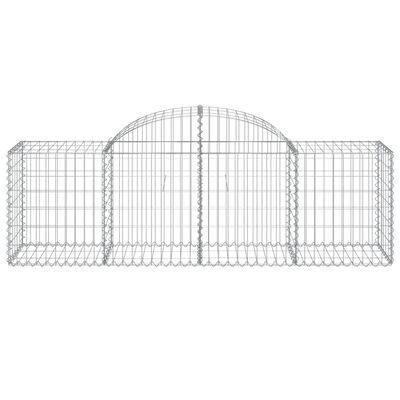 vidaXL Arched Gabion Baskets 25 pcs 200x50x60/80 cm Galvanised Iron