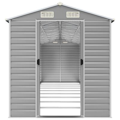 vidaXL Garden Shed Light Grey 191x810x198 cm Galvanised Steel