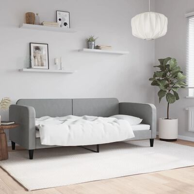 vidaXL Day Bed without Mattress Light Grey 90x190 cm Fabric