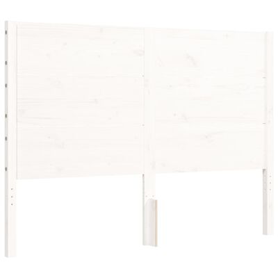 vidaXL Bed Frame with Headboard White Double Solid Wood